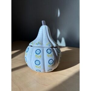 Anthropologie Ceramic Gourd Shaped Sugar Bowl